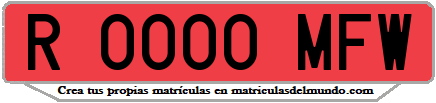 Ejemplo matrícula de remolque de España serie MFW