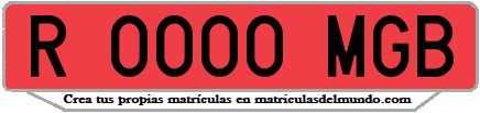 Ejemplo matrícula de remolque de España serie MGB