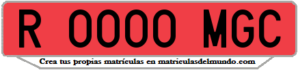 Ejemplo matrícula de remolque de España serie MGC