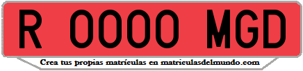 Ejemplo matrícula de remolque de España serie MGD