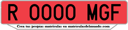 Ejemplo matrícula de remolque de España serie MGF
