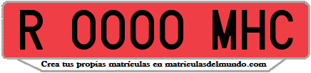 Ejemplo matrícula de remolque de España serie MHC