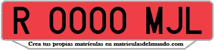 Ejemplo matrícula de remolque de España serie MJL