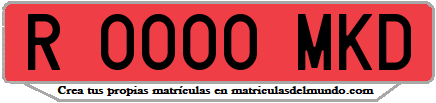 Ejemplo matrícula de remolque de España serie MKD