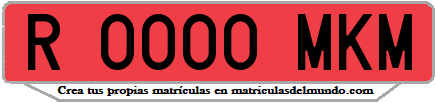 Ejemplo matrícula de remolque de España serie MKM