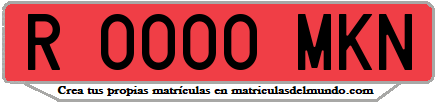 Ejemplo matrícula de remolque de España serie MKN