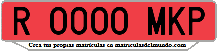 Ejemplo matrícula de remolque de España serie MKP
