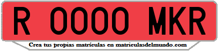 Ejemplo matrícula de remolque de España serie MKR