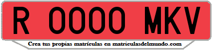 Ejemplo matrícula de remolque de España serie MKV