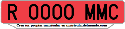 Ejemplo matrícula de remolque de España serie MMC