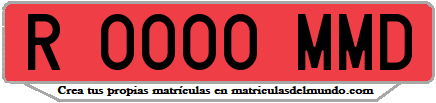 Ejemplo matrícula de remolque de España serie MMD