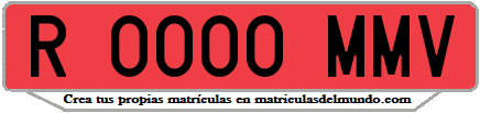 Ejemplo matrícula de remolque de España serie MMV