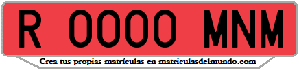 Ejemplo matrícula de remolque de España serie MNM