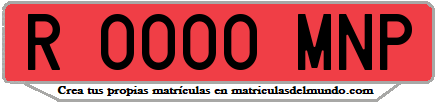Ejemplo matrícula de remolque de España serie MNP