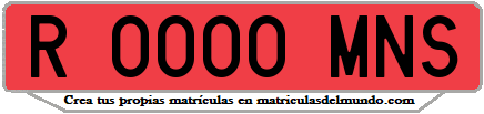 Ejemplo matrícula de remolque de España serie MNS