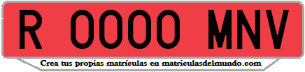 Ejemplo matrícula de remolque de España serie MNV