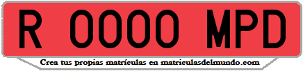 Ejemplo matrícula de remolque de España serie MPD