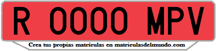 Ejemplo matrícula de remolque de España serie MPV
