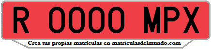Ejemplo matrícula de remolque de España serie MPX