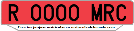 Ejemplo matrícula de remolque de España serie MRC