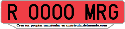 Ejemplo matrícula de remolque de España serie MRG