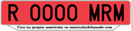Ejemplo matrícula de remolque de España serie MRM