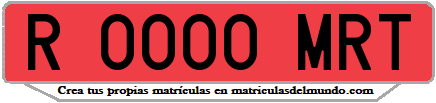 Ejemplo matrícula de remolque de España serie MRT