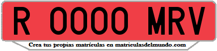 Ejemplo matrícula de remolque de España serie MRV