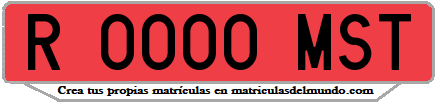 Ejemplo matrícula de remolque de España serie MST