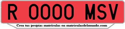 Ejemplo matrícula de remolque de España serie MSV
