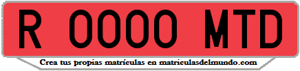 Ejemplo matrícula de remolque de España serie MTD