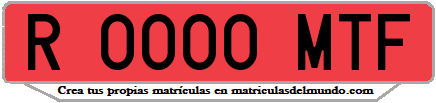 Ejemplo matrícula de remolque de España serie MTF