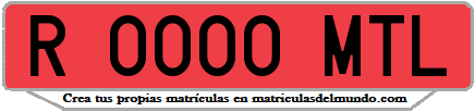 Ejemplo matrícula de remolque de España serie MTL