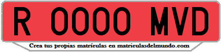 Ejemplo matrícula de remolque de España serie MVD