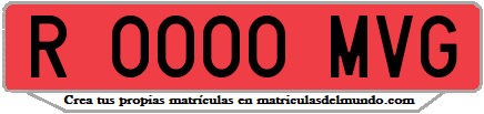 Ejemplo matrícula de remolque de España serie MVG