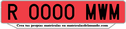 Ejemplo matrícula de remolque de España serie MWM