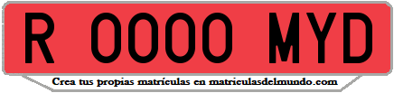 Ejemplo matrícula de remolque de España serie MYD