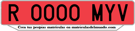 Ejemplo matrícula de remolque de España serie MYV