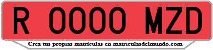Ejemplo matrícula de remolque de España serie MZD