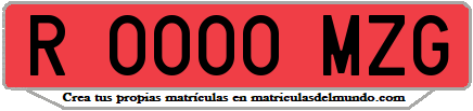 Ejemplo matrícula de remolque de España serie MZG