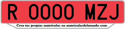 Ejemplo matrícula de remolque de España serie MZJ