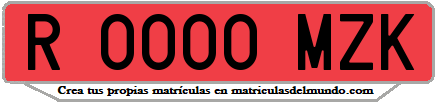 Ejemplo matrícula de remolque de España serie MZK
