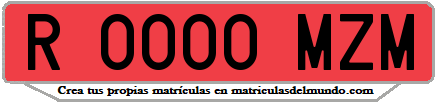 Ejemplo matrícula de remolque de España serie MZM
