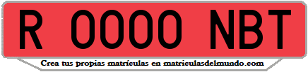 Ejemplo matrícula de remolque de España serie NBT