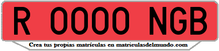 Ejemplo matrícula de remolque de España serie NGB