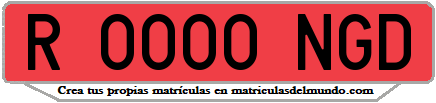 Ejemplo matrícula de remolque de España serie NGD