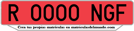 Ejemplo matrícula de remolque de España serie NGF