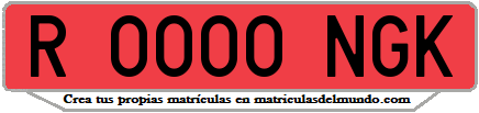 Ejemplo matrícula de remolque de España serie NGK