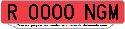 Ejemplo matrícula de remolque de España serie NGM