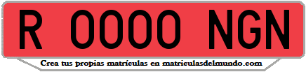 Ejemplo matrícula de remolque de España serie NGN